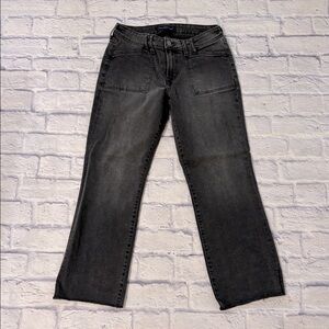 Aeropostale Mid Rise Kick Crop Jeans Black Denim Cropped Leg Women’s Size 6